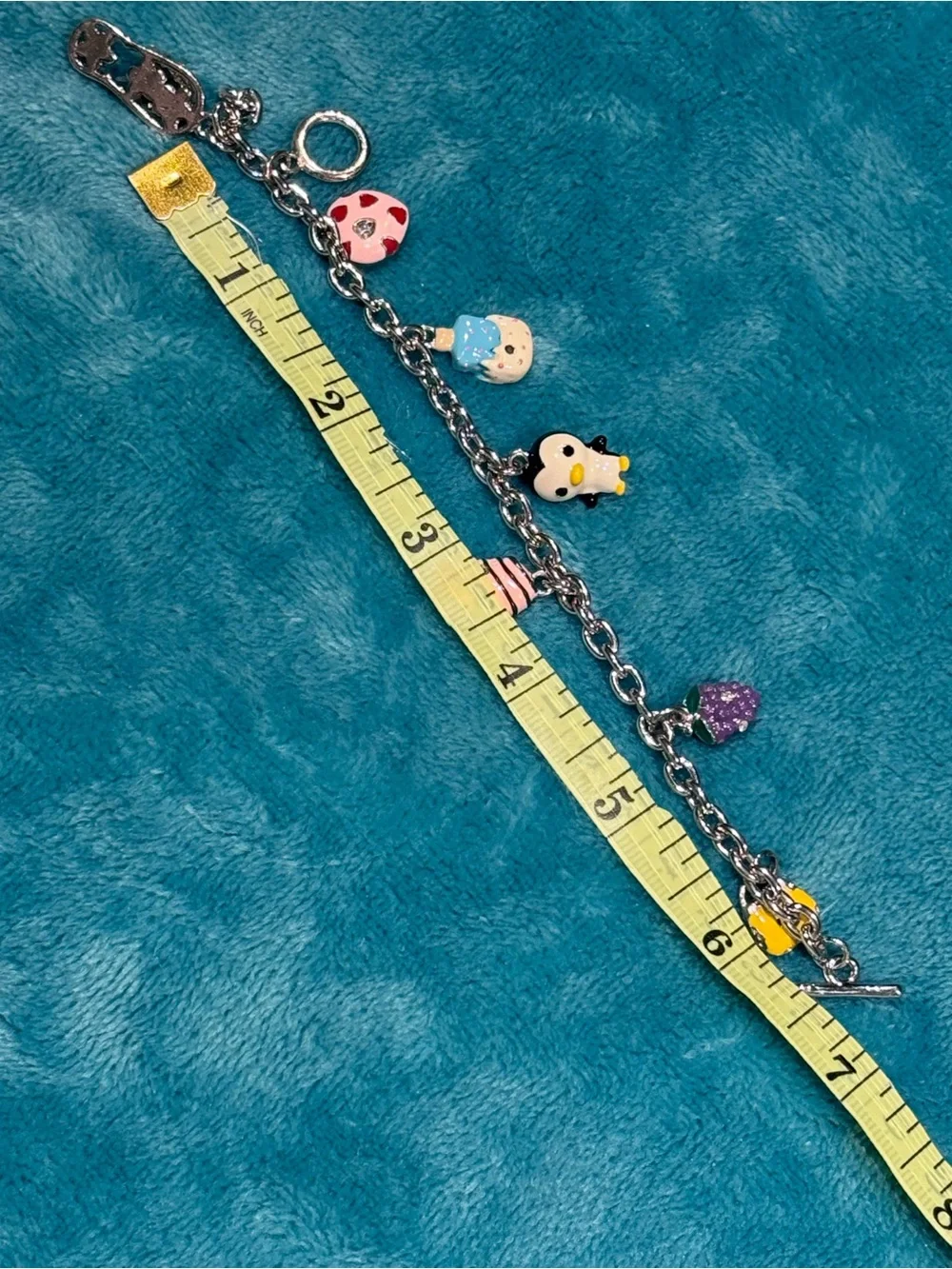 Silver Enameled Charm Bracelet